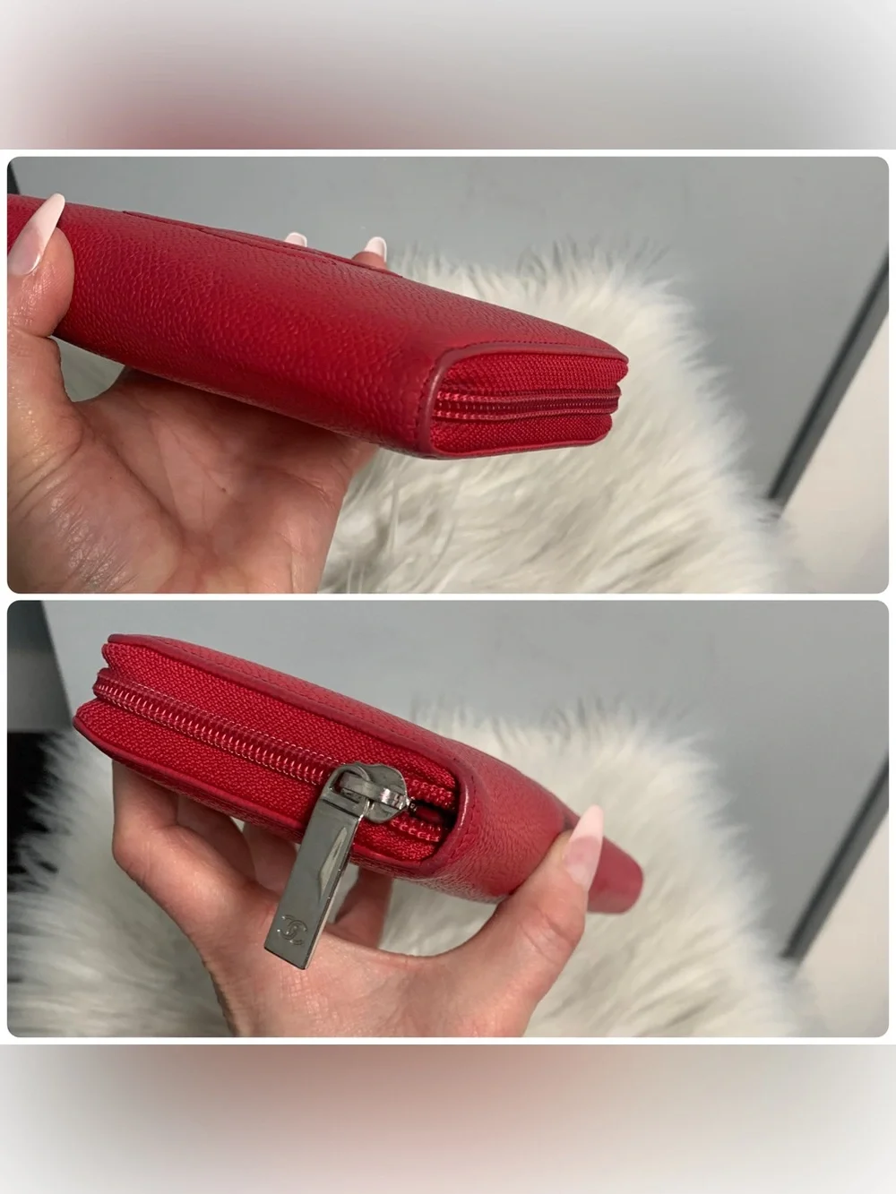 Authentic Chanel hot pink zippy wallet